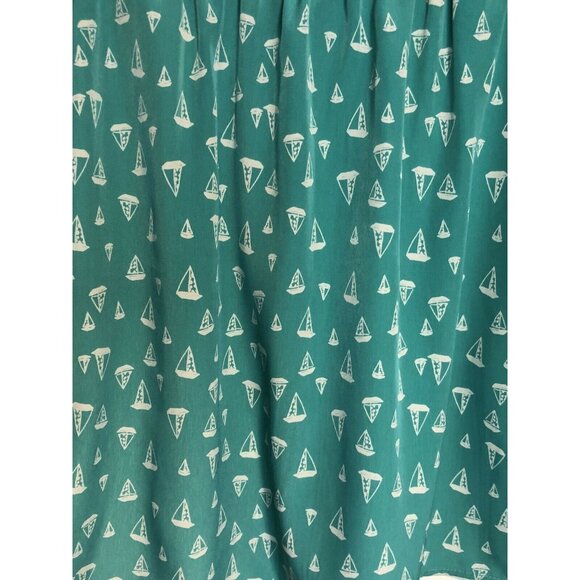 Rosebud Women’s Size 1 Green Skirt with Sailboat Theme,Pockets - Picture 4 of 7
